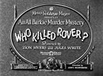 Who Killed Rover? (1930) afişi