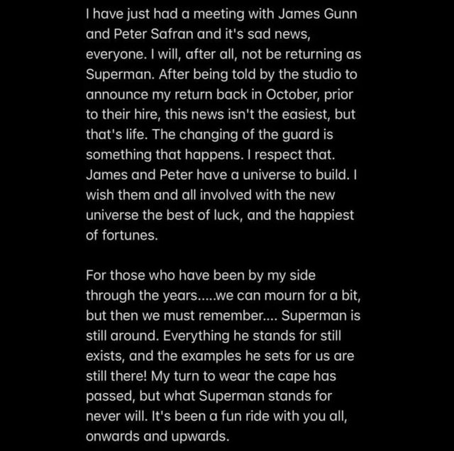 Henry Cavill'in Superman açıklaması